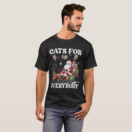 Grappige katten voor iedereen Santa Cat Lover Xmas T-shirt (Voorkant volledig)