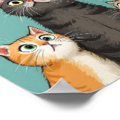 Grappige katten wachten op snacktijd poster (Hoek)
