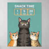 Grappige katten wachten op snacktijd poster (Voorkant)