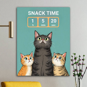 Grappige katten wachten op snacktijd poster