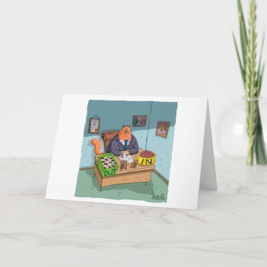 Grappige Katten Zakelijke Man Kaart (Voorkant)