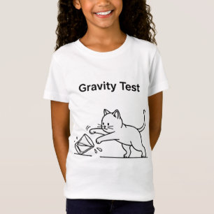 Grappige Katten Zwaartekracht Test Schattige Wet T-shirt