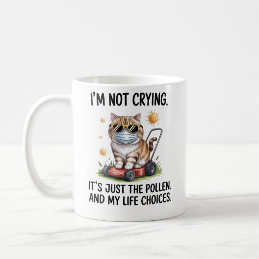 Grappige kattenallergie mok - Niet huilen, gewoon  (Links)
