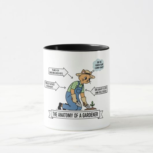 Grappige kattenanatomie van een tuinman | Schattig Mok (Midden)