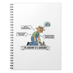 Grappige kattenanatomie van een tuinman Schattig Notitieboek