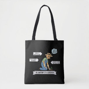 Grappige kattenanatomie van een tuinman Schattig Tote Bag