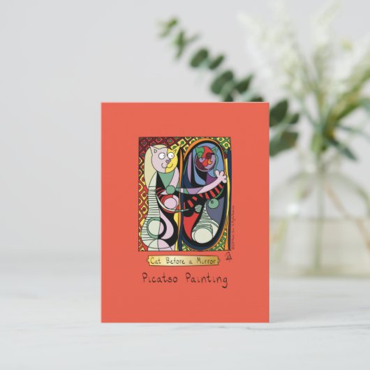 Grappige kattenartiest briefkaart (Staand voorkant)