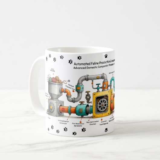 Grappige Kattenassemblagemachine Mok (Voorkant links)