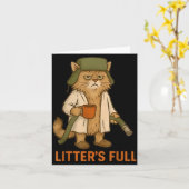 Grappige kattenbak is vol kat  kaart (Gele Bloem)