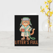 Grappige Kattenbak Is Vol Kat Parodie Kattenbak Is Kaart (Gele Bloem)