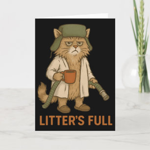 Grappige kattenbak is vol Kerstmis kat Xmas vrouwe Kaart