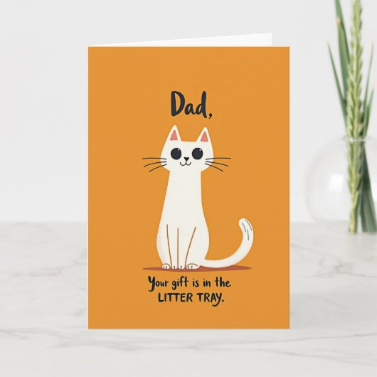 Grappige kattenbak vader kaart (Voorkant)