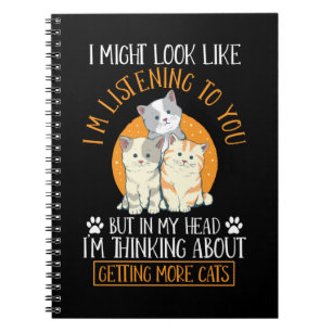 Grappige Kattenbezitter die aan Katten denkt Notitieboek