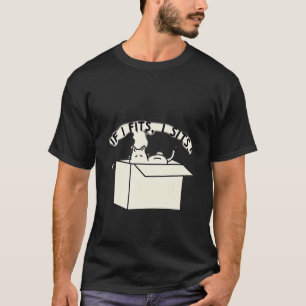 Grappige kattenbox omtrek 'Als ik erin pas, ga ik  T-shirt