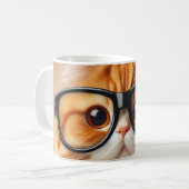 Grappige kattenbril koffiemok (Voorkant links)