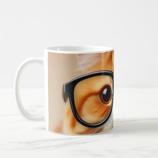 Grappige kattenbril koffiemok (Links)