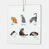 Grappige kattencommando's geïllustreerde trainings keramisch ornament (Links)