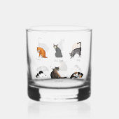 Grappige kattencommando's geïllustreerde trainings whisky glas (Achterkant)