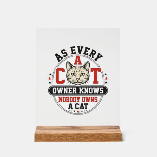 Grappige katteneigenaar citaat vintage graveerontw acryl bord