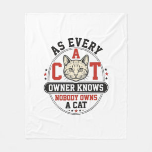 Grappige katteneigenaar citaat vintage graveerontw fleece deken
