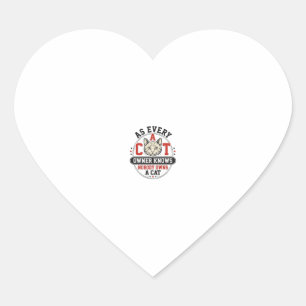 Grappige katteneigenaar citaat vintage graveerontw hart sticker