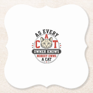Grappige katteneigenaar citaat vintage graveerontw kartonnen onderzetters