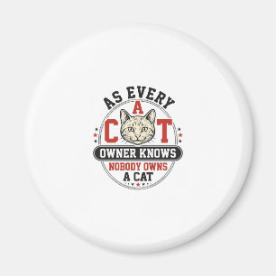 Grappige katteneigenaar citaat vintage graveerontw magneet
