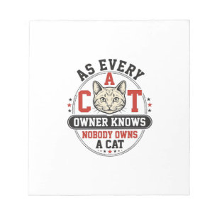Grappige katteneigenaar citaat vintage graveerontw notitieblok