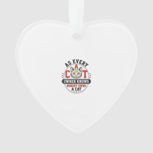 Grappige katteneigenaar citaat vintage graveerontw ornament