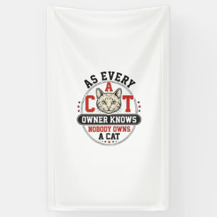 Grappige katteneigenaar citaat vintage graveerontw spandoek