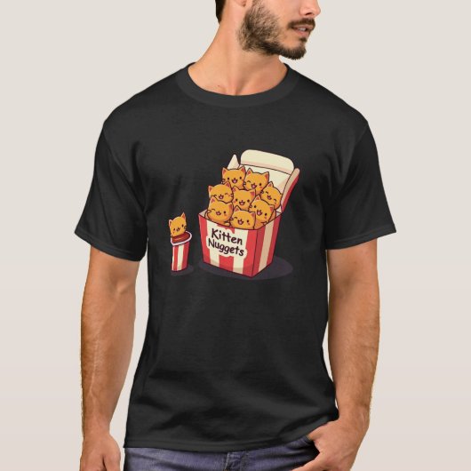 Grappige Katteneigenaar Kitten Nuggets Eten Grappe T-shirt (Voorkant)