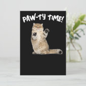 grappige kattenfeest uitnodigingen (Staand voorkant)