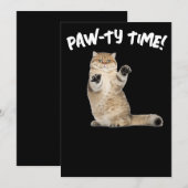 grappige kattenfeest uitnodigingen (Voorkant / Achterkant)