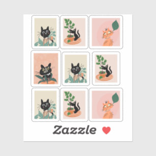 Grappige kattenframe-stickers sticker