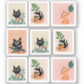 Grappige kattenframe-stickers sticker (Voorkant)
