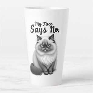 Grappige kattengezicht illustratie – Minimaal knuf Latte Mok