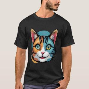 Grappige kattengezicht tekening Artistieke Grafiek T-shirt