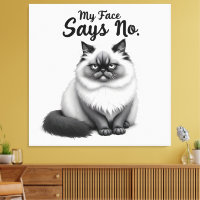 Grappige kattengezichtillustratie – Minimaal knapp