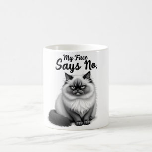 Grappige kattengezichtillustratie – Minimaal knapp Koffiemok