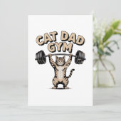 Grappige Kattengymzaal voor Papa Bedankkaart (Staand voorkant)