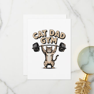 Grappige Kattengymzaal voor Papa Bedankkaart