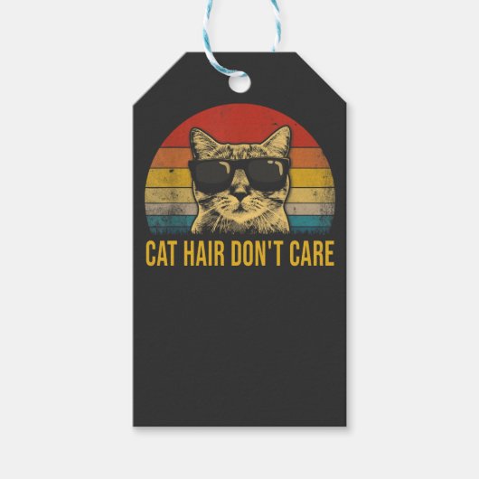 Grappige Kattenhaar, Geen Probleem voor Kattenlief Cadeaulabel (Voorkant)