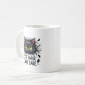 Grappige kattenhaar sarcasme woordkunst koffiemok (Voorkant links)
