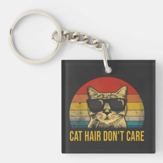 Grappige Kattenharen, Geen Zorg voor Kattenliefheb Sleutelhanger