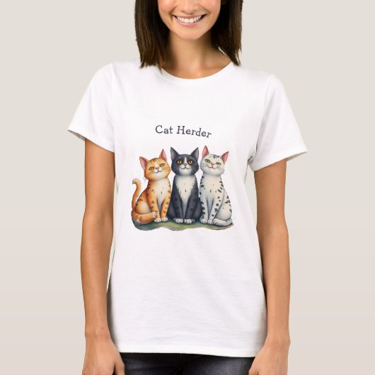 Grappige kattenherder voor de kattenliefhebber t-shirt (Voorkant)