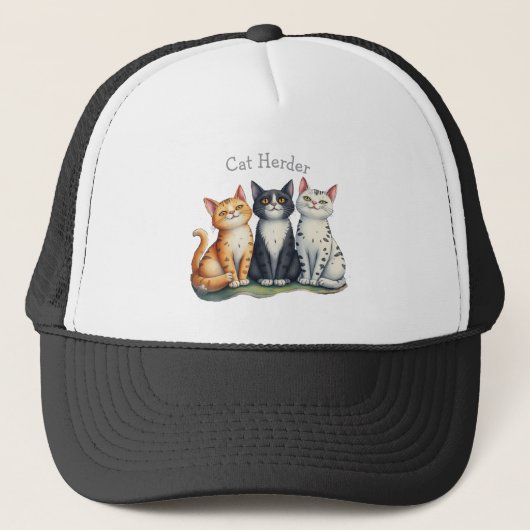 Grappige kattenherder voor de kattenliefhebber trucker pet (Voorkant)