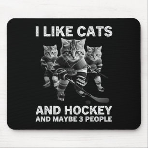 Grappige kattenhockey cadeau voor introverte en hu muismat