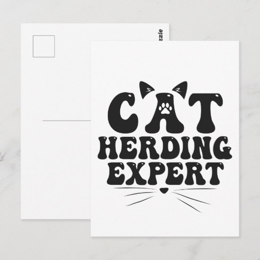 Grappige kattenhoeder expert humor dier kat liefhe briefkaart (Voorkant / Achterkant)