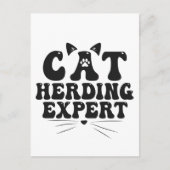 Grappige kattenhoeder expert humor dier kat liefhe briefkaart (Voorkant)