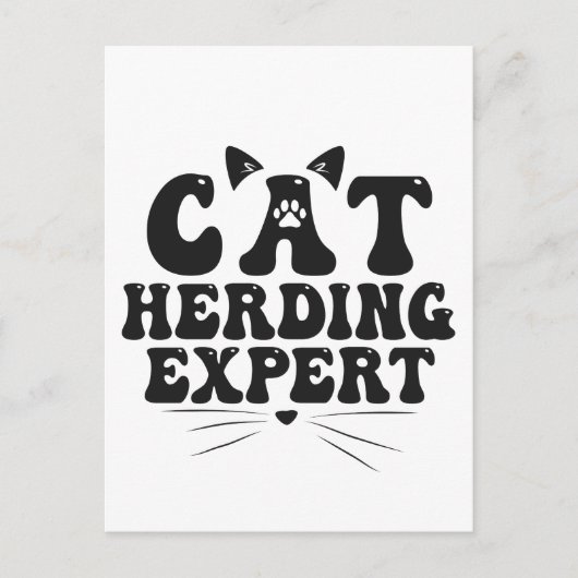 Grappige kattenhoeder expert humor dier kat liefhe briefkaart (Voorkant)